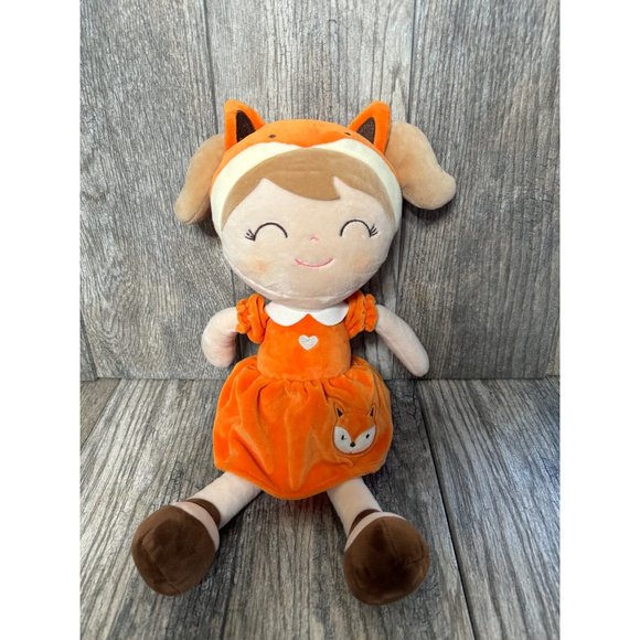 Gloveleya Other - Gloveleya Fox Girl Soft Plush Toy Doll 16" Orange Dress